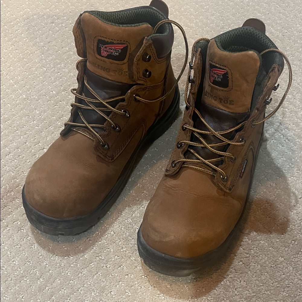 Red Wing Shoes Tan Leather Work Boots